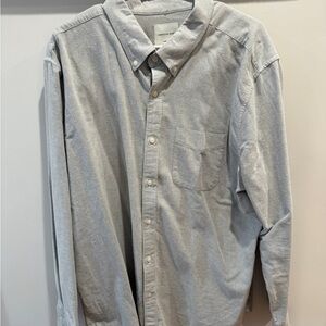 American Eagle Outfitters Gray Casual Button Down Shirt